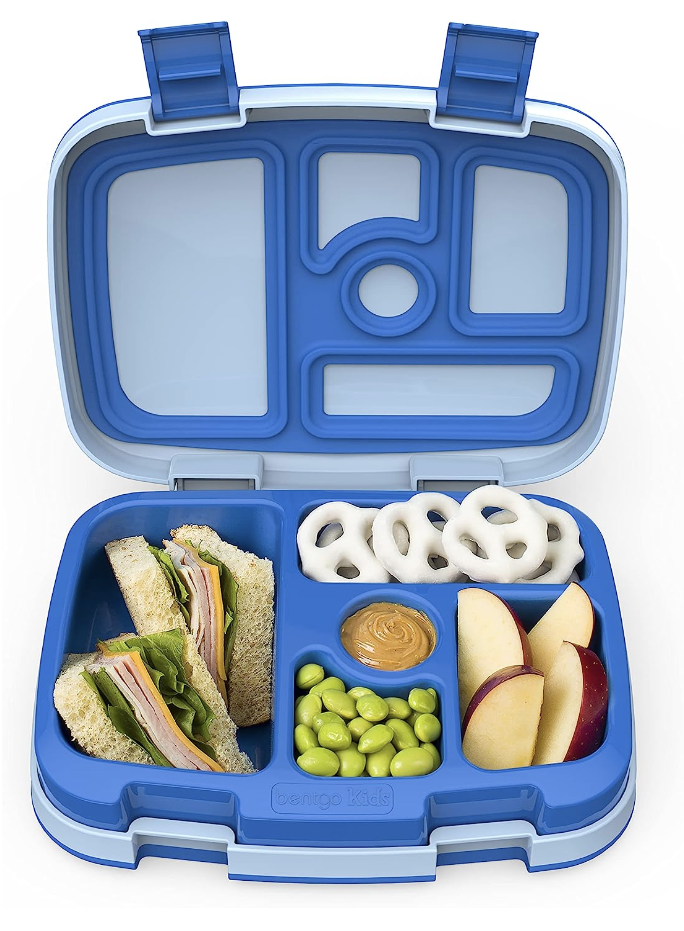 bentgo blue lunchbox, spill proof, compartment organized, leak proof