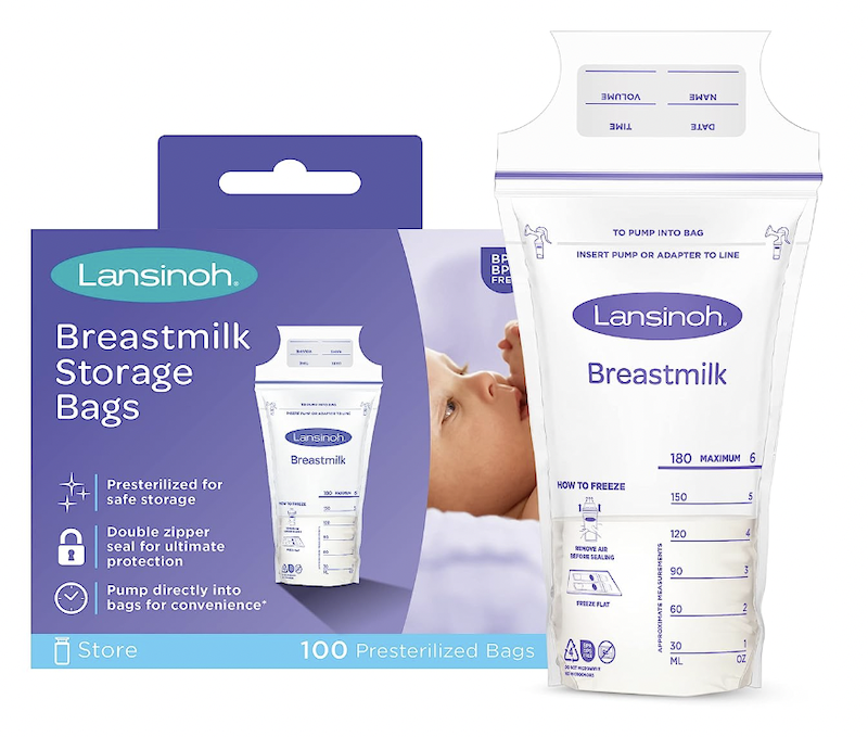 breastmilk storage bag, 100 count, 6 oz