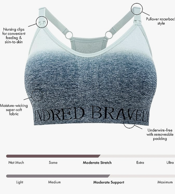Kindered bravely low impact nursing bra