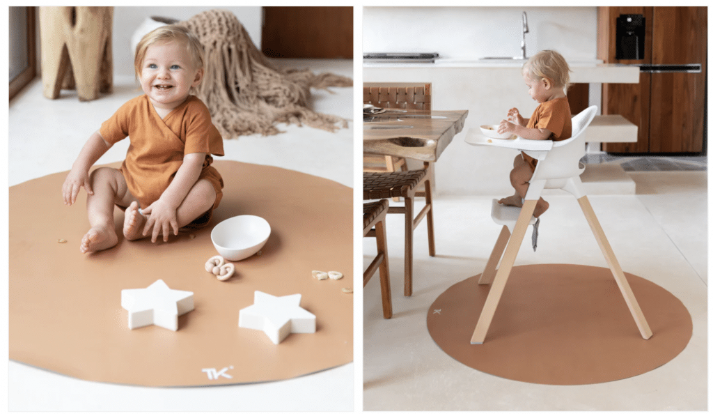 toddler splat mat in caramel for boho homes